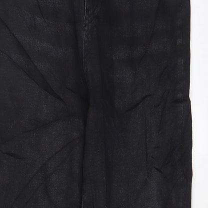 George Womens Black Cotton Straight Jeans Size 10 L28 in Regular Zip
