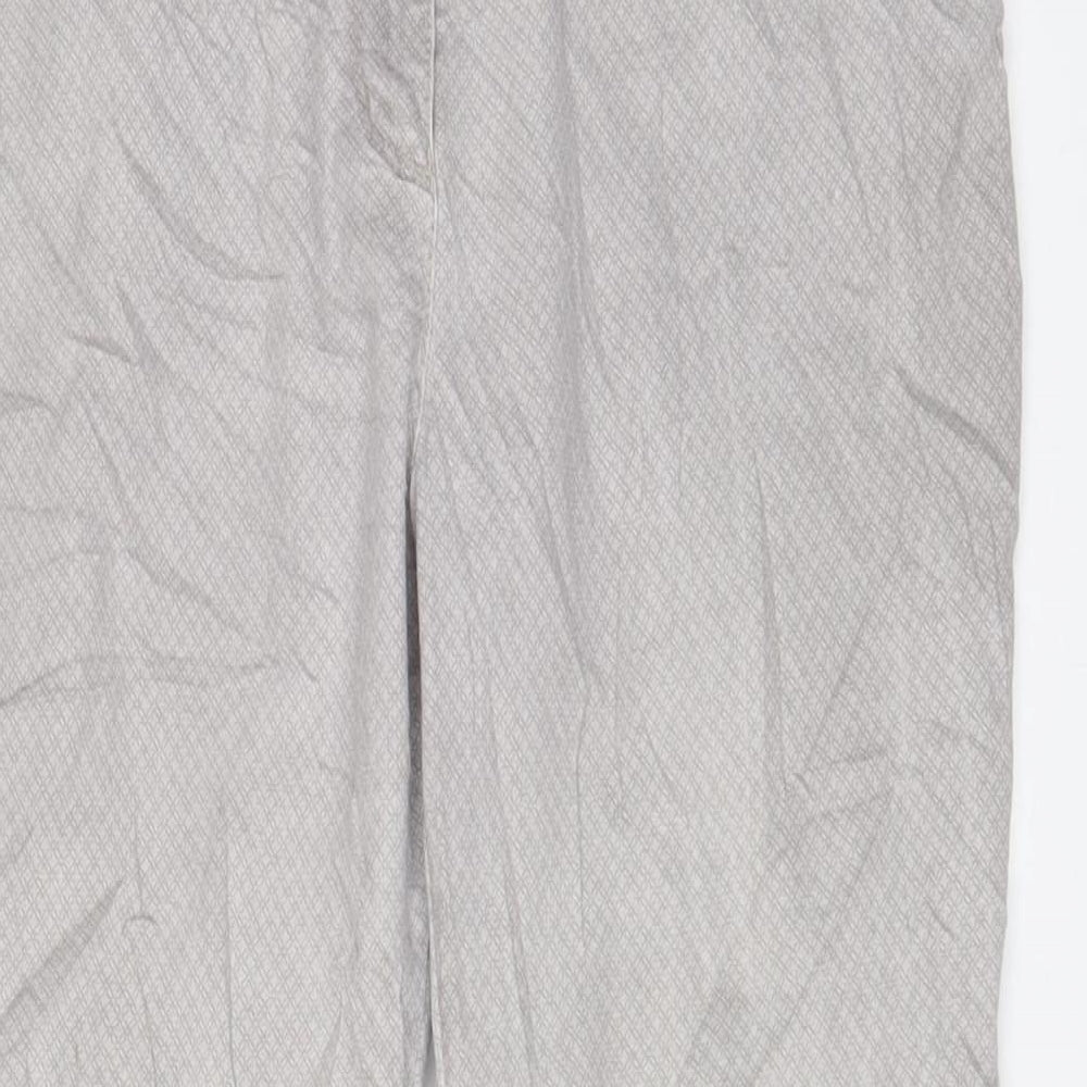 Belmonte Womens Grey Geometric Cotton Straight Jeans Size 18 L30 in Slim Zip