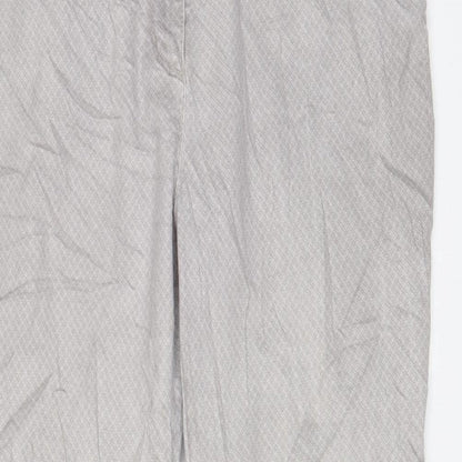 Belmonte Womens Grey Geometric Cotton Straight Jeans Size 18 L30 in Slim Zip