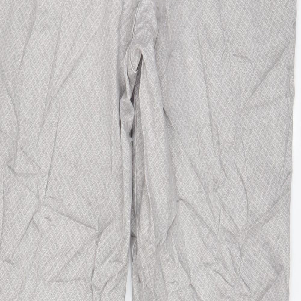 Belmonte Womens Grey Geometric Cotton Straight Jeans Size 18 L30 in Slim Zip