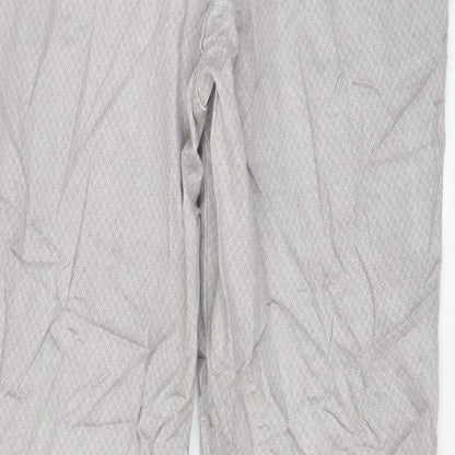 Belmonte Womens Grey Geometric Cotton Straight Jeans Size 18 L30 in Slim Zip