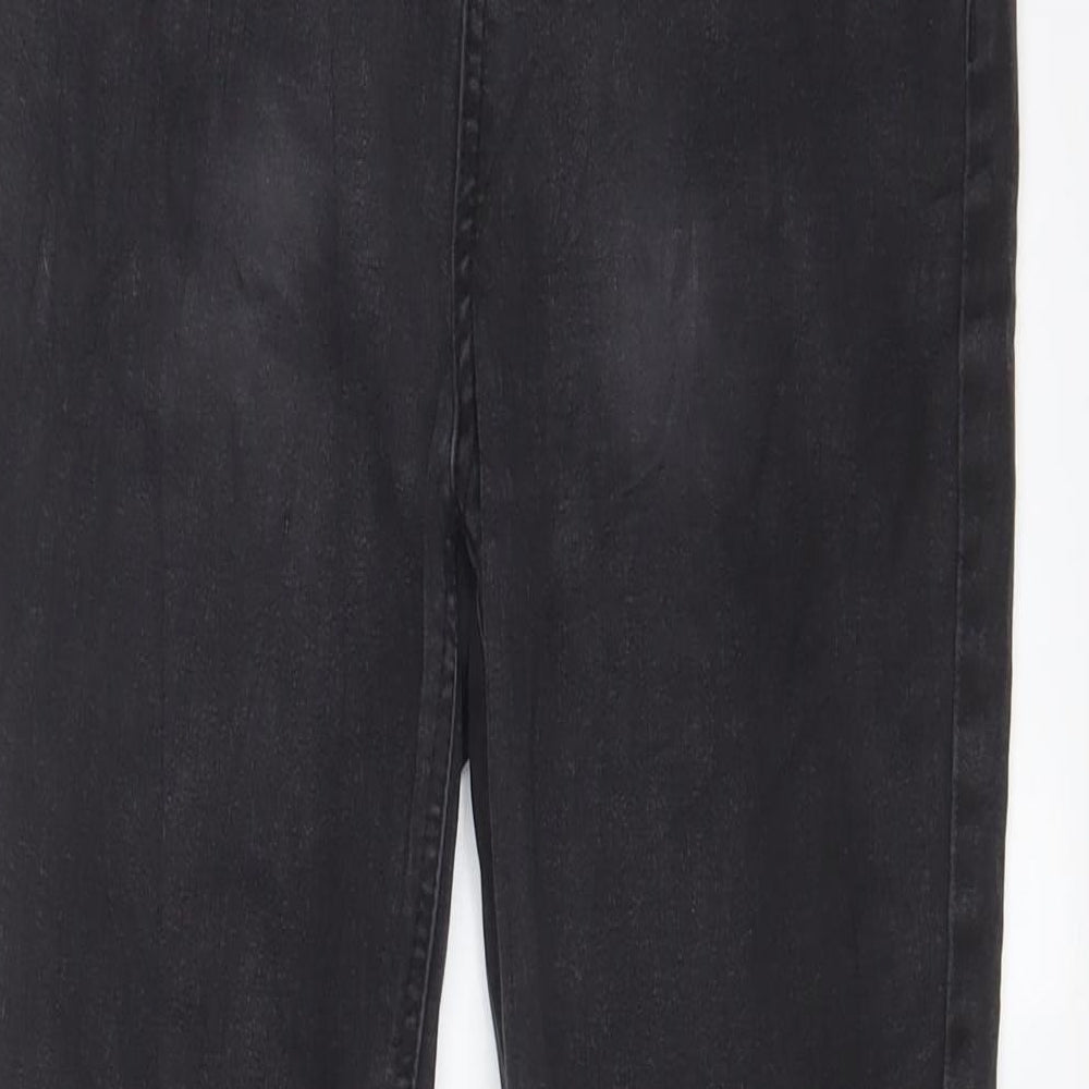 TU Womens Grey Cotton Skinny Jeans Size 14 L28 in Regular Zip