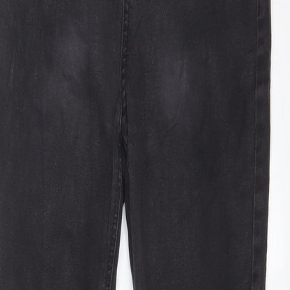 TU Womens Grey Cotton Skinny Jeans Size 14 L28 in Regular Zip