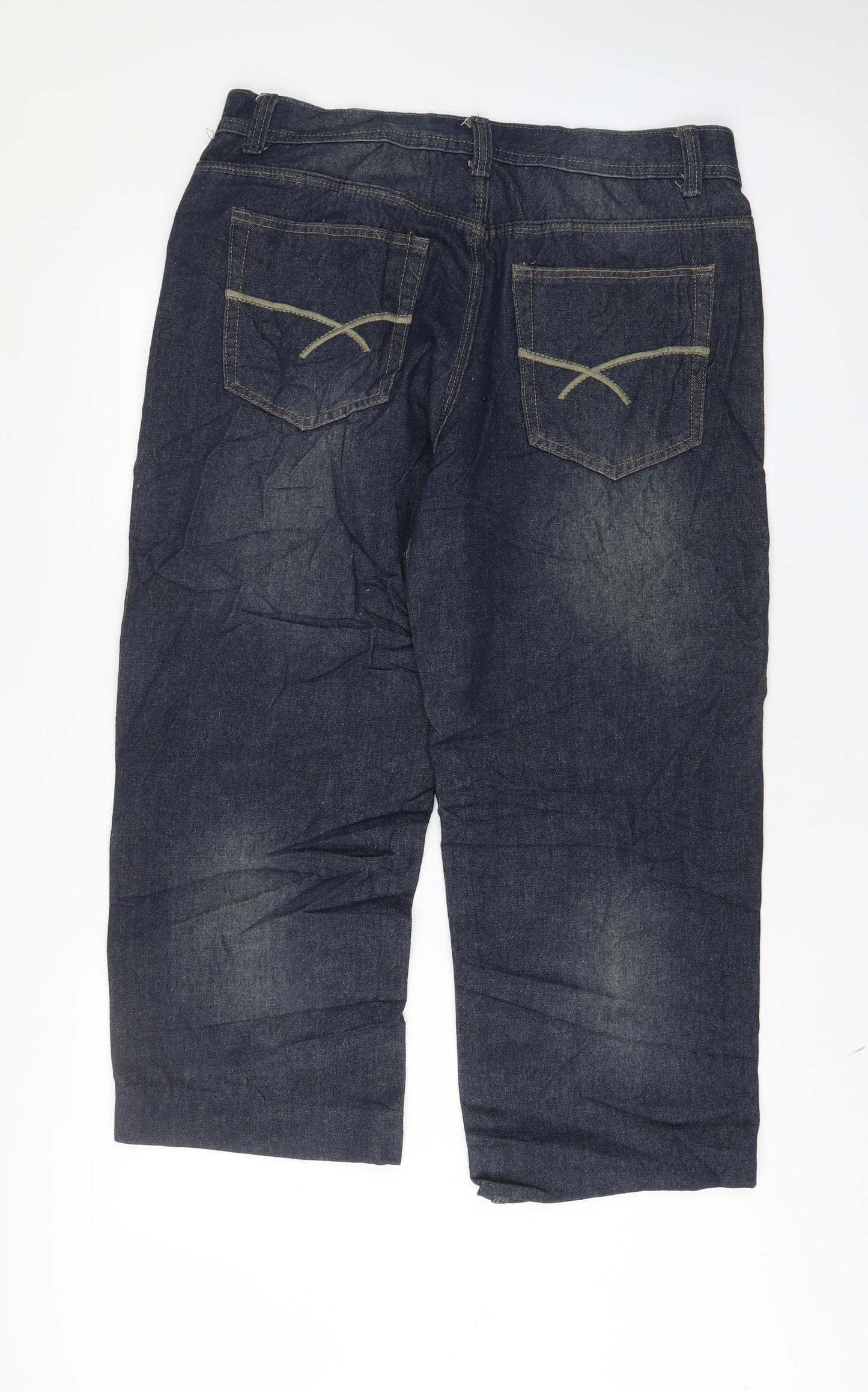 Urban Republic Mens Blue Cotton Straight Jeans Size 36 in L26 in Regular Zip - Short Leg