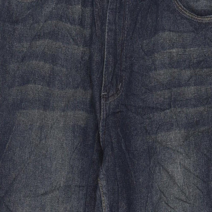 Urban Republic Mens Blue Cotton Straight Jeans Size 36 in L26 in Regular Zip - Short Leg