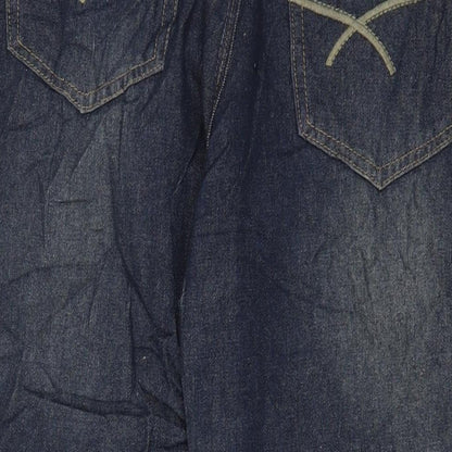 Urban Republic Mens Blue Cotton Straight Jeans Size 36 in L26 in Regular Zip - Short Leg