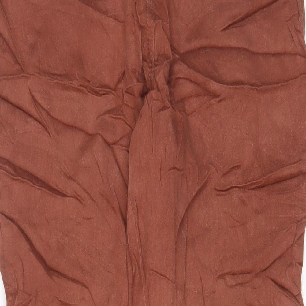 NEXT Womens Brown Cotton Skinny Jeans Size 14 L30 in Regular Zip