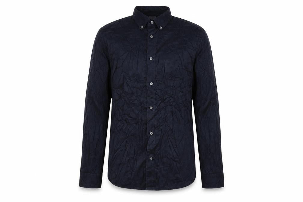 H&M Mens Blue Cotton Button-Up Size M Collared Button