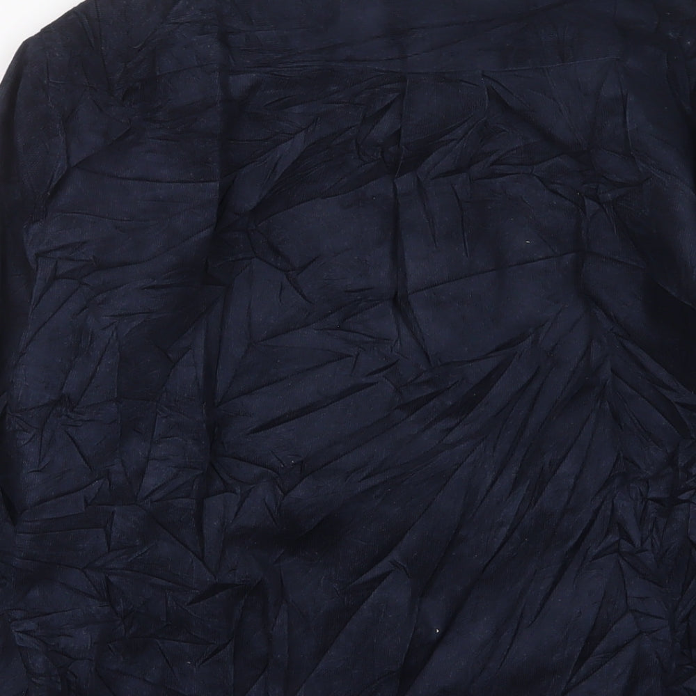 H&M Mens Blue Cotton Button-Up Size M Collared Button