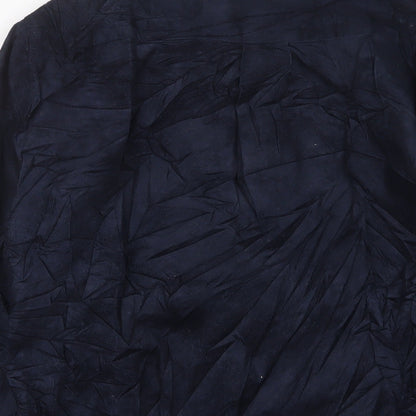 H&M Mens Blue Cotton Button-Up Size M Collared Button