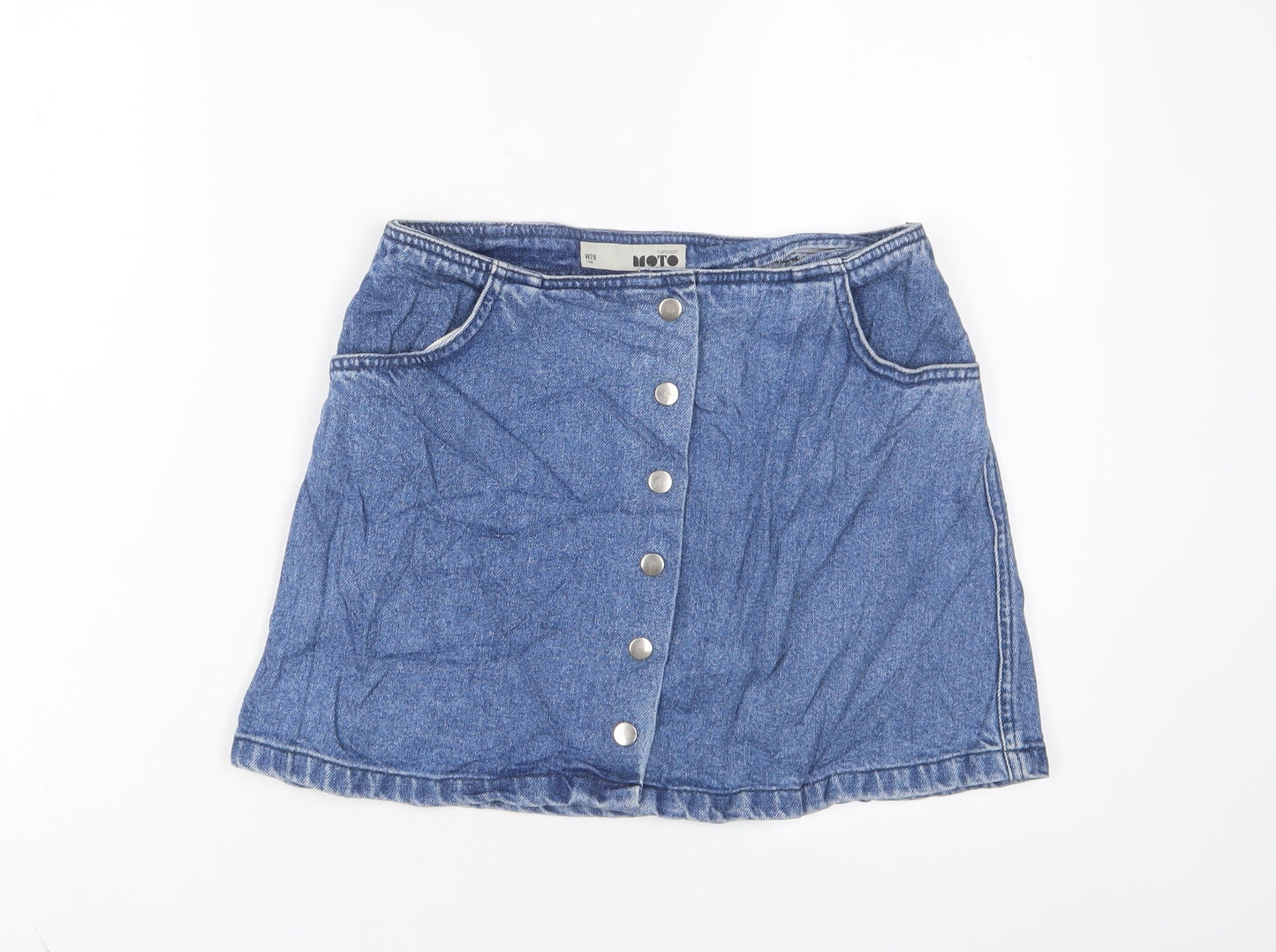 Womens UK Size 28 in Topshop A-Line Denim Skirt