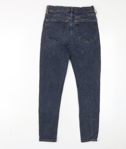 Topshop Womens Blue Cotton Skinny Jeans Size 28 in L30 in Regular Zip