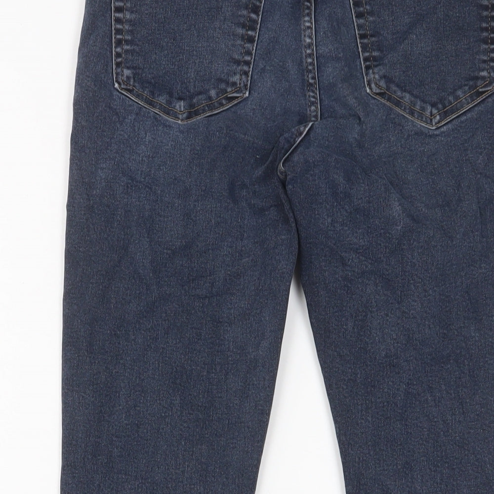 Topshop Womens Blue Cotton Skinny Jeans Size 28 in L30 in Regular Zip