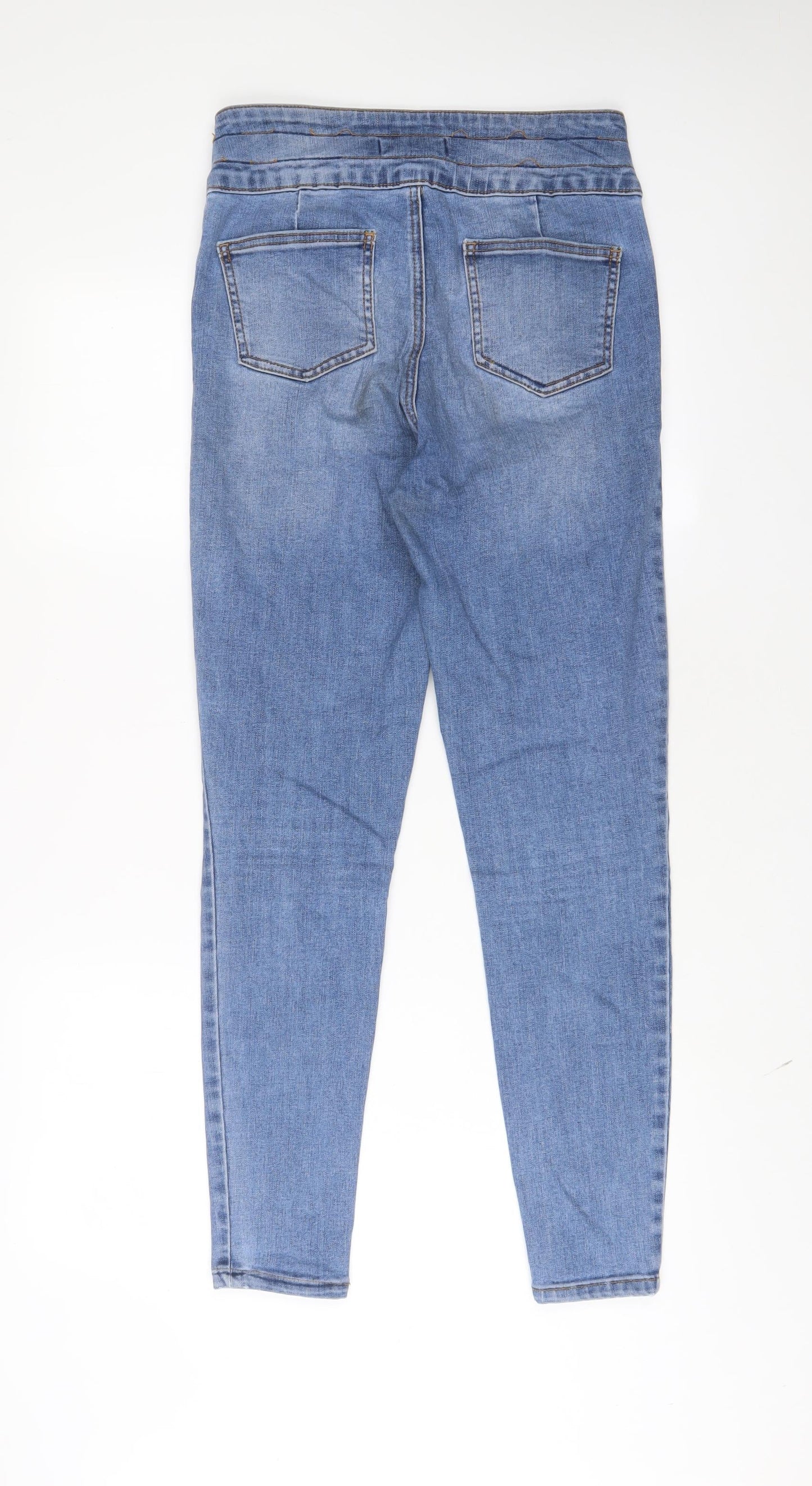 Denim & Co. Womens Blue Cotton Skinny Jeans Size 12 L30 in Regular Zip