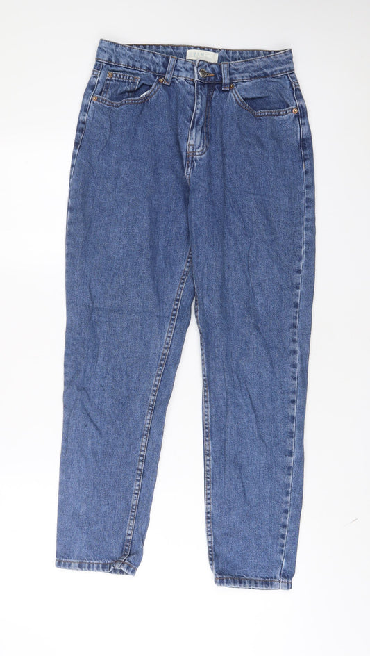 Denim & Co. Womens Blue Cotton Straight Jeans Size 10 L27 in Regular Zip