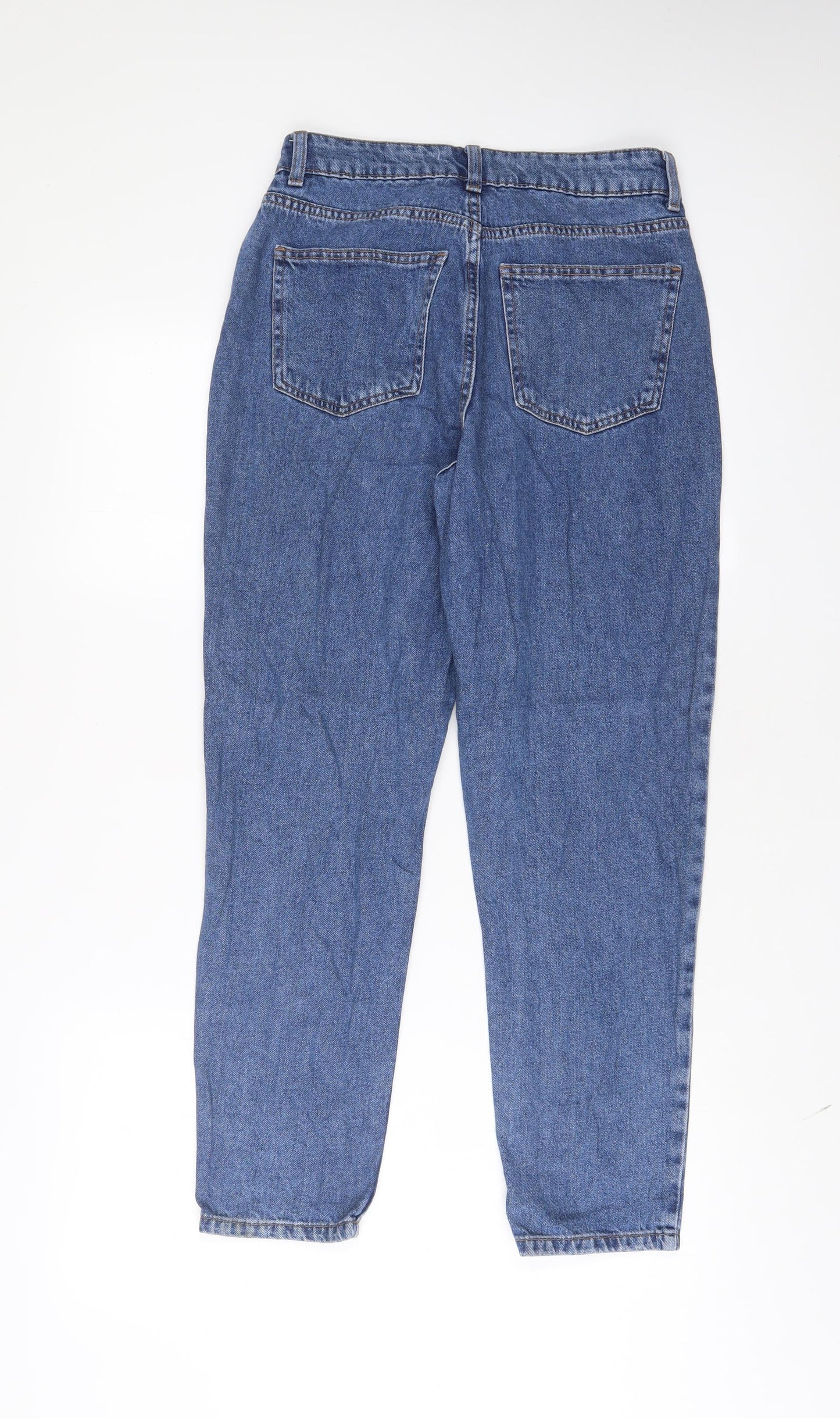 Denim & Co. Womens Blue Cotton Straight Jeans Size 10 L27 in Regular Zip