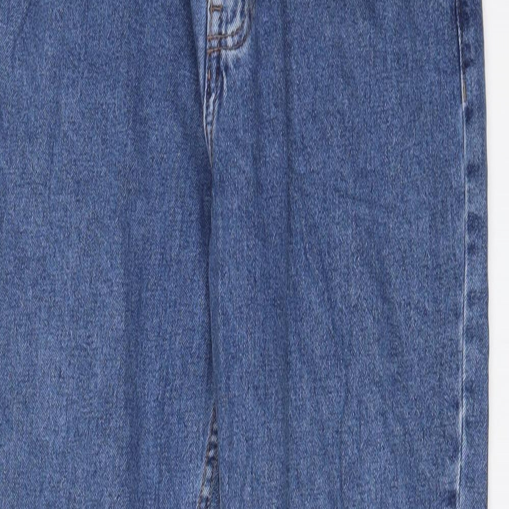 Denim & Co. Womens Blue Cotton Straight Jeans Size 10 L27 in Regular Zip