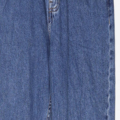 Denim & Co. Womens Blue Cotton Straight Jeans Size 10 L27 in Regular Zip