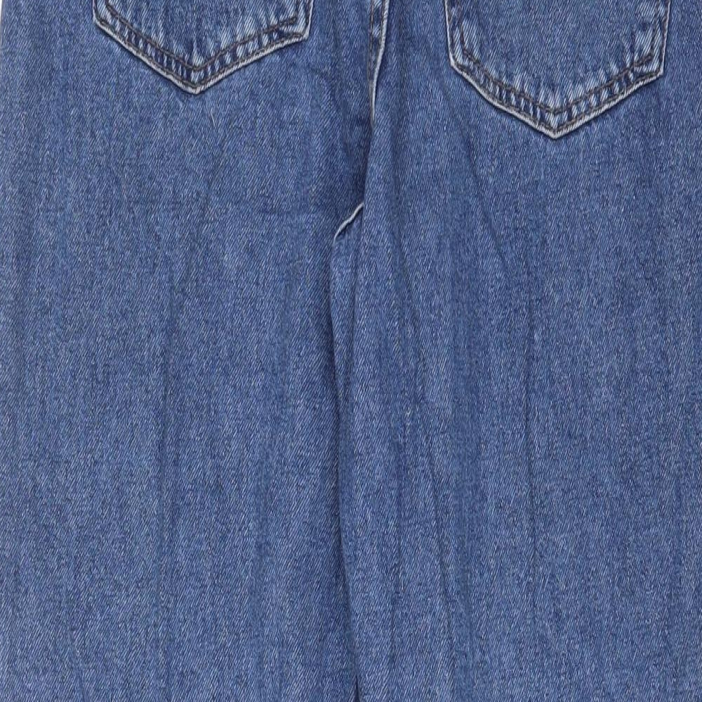 Denim & Co. Womens Blue Cotton Straight Jeans Size 10 L27 in Regular Zip