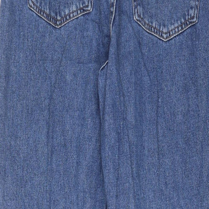 Denim & Co. Womens Blue Cotton Straight Jeans Size 10 L27 in Regular Zip
