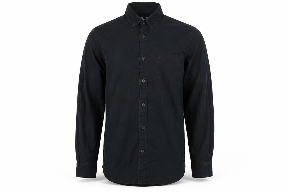 Topman Mens Black Cotton Button-Up Size S Collared Button