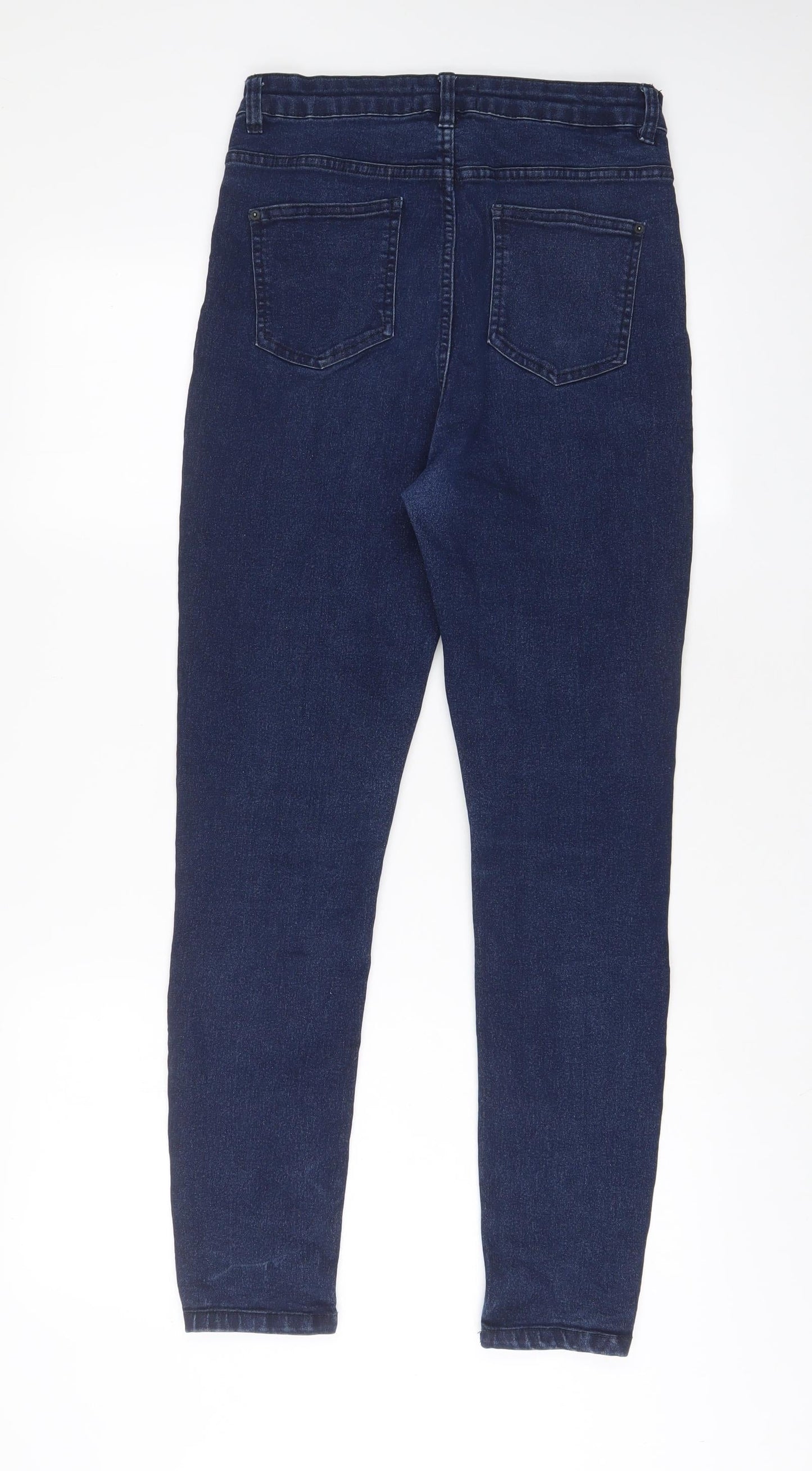 Select Womens Blue Cotton Skinny Jeans Size 12 L29 in Regular Zip