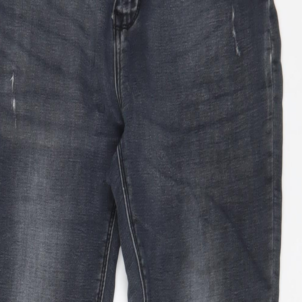 Denim & Co. Womens Grey Cotton Skinny Jeans Size 12 L27 in Regular Zip