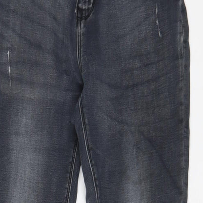 Denim & Co. Womens Grey Cotton Skinny Jeans Size 12 L27 in Regular Zip