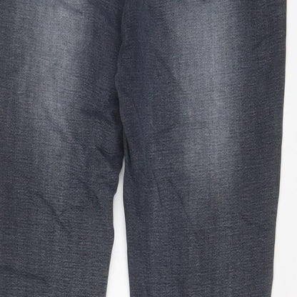 Denim & Co. Womens Grey Cotton Skinny Jeans Size 12 L27 in Regular Zip