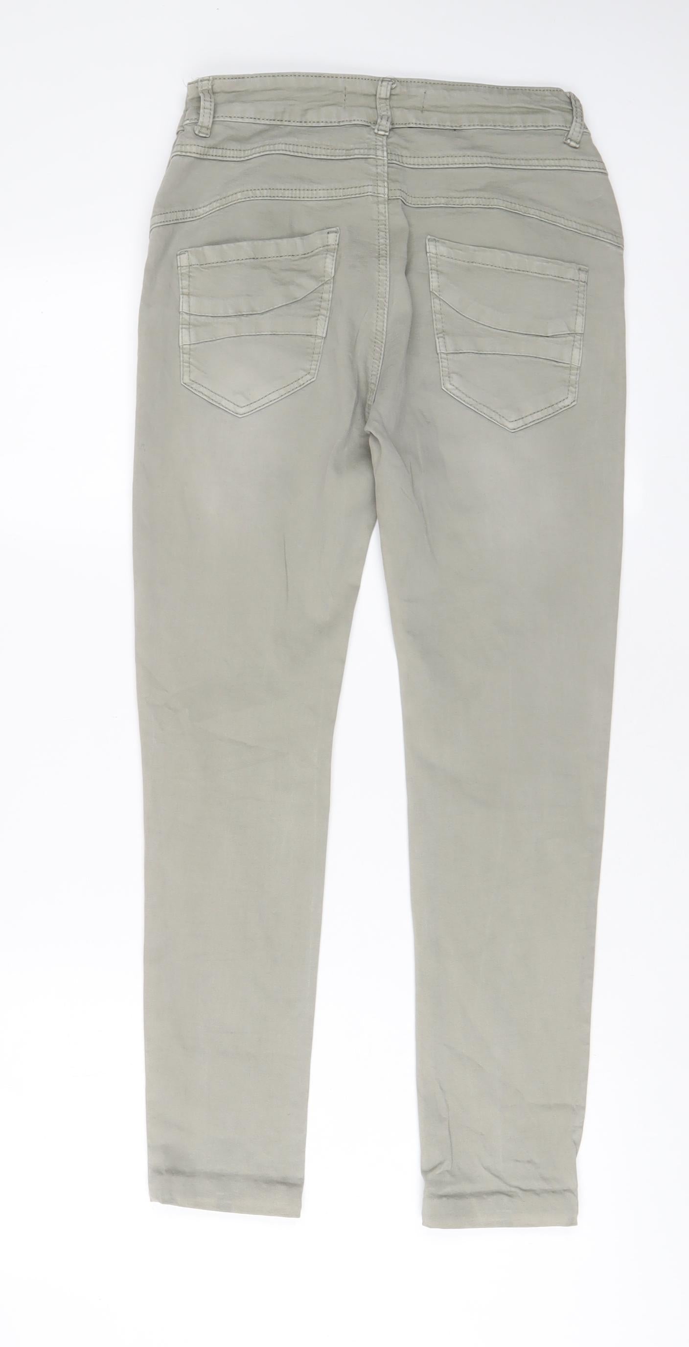 Analucy Womens Green Cotton Skinny Jeans Size 10 L26 in Regular Zip