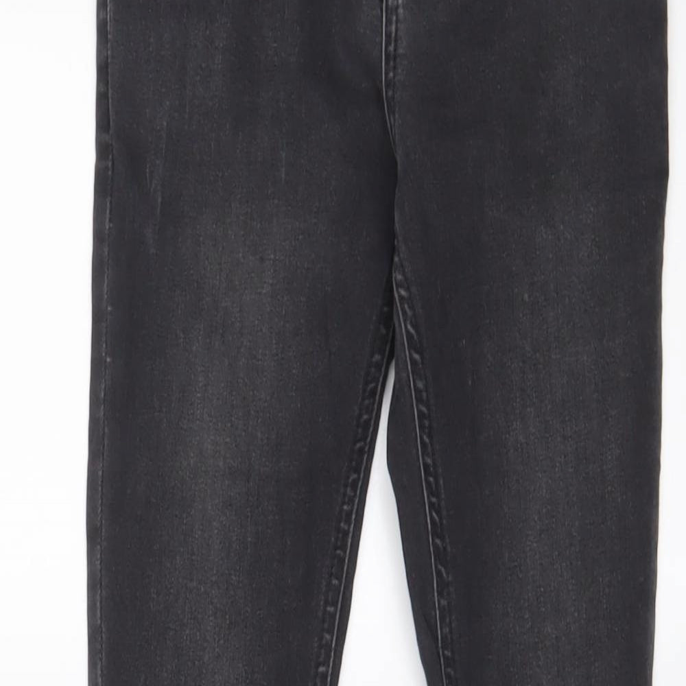 New Look Girls Grey Cotton Skinny Jeans Size 11 Years L27 in Regular Zip - Distressed