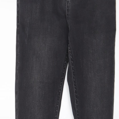 New Look Girls Grey Cotton Skinny Jeans Size 11 Years L27 in Regular Zip - Distressed
