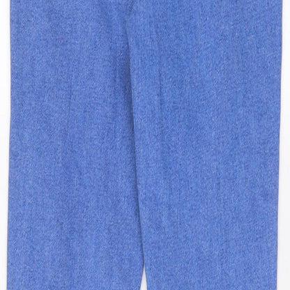 New Look Girls Blue Cotton Straight Jeans Size 14 Years L28 in Regular Zip - Distressed, Mom Style