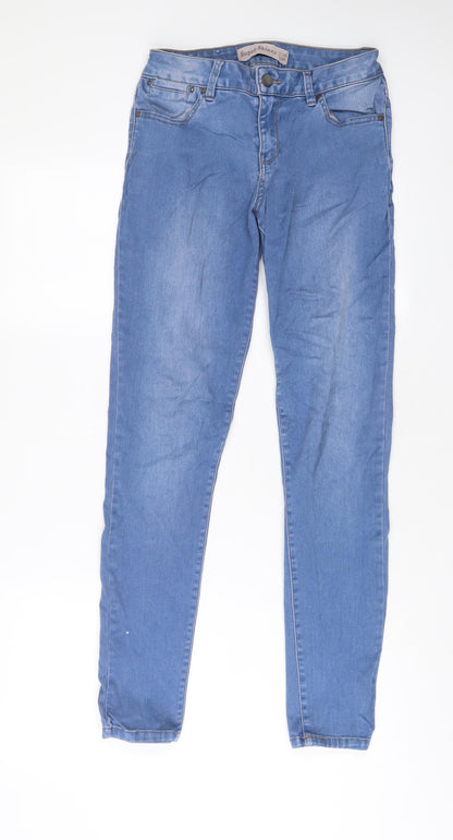 New Look Womens Blue Cotton Skinny Jeans Size 10 L29 in Regular Zip