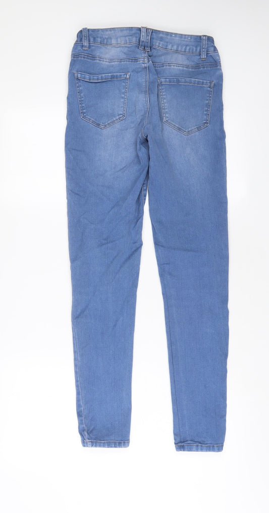 New Look Womens Blue Cotton Skinny Jeans Size 10 L29 in Regular Zip