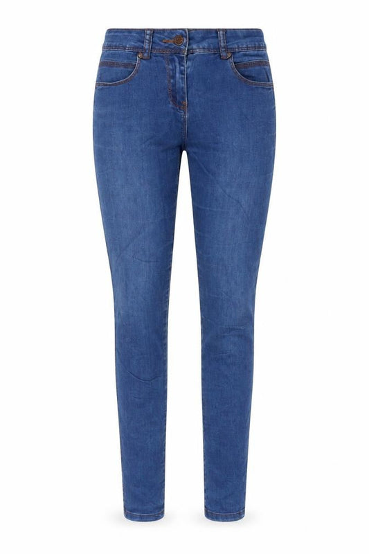 Womens UK Size 10 Crafted Regular Fit Skinny Blue Jeans
