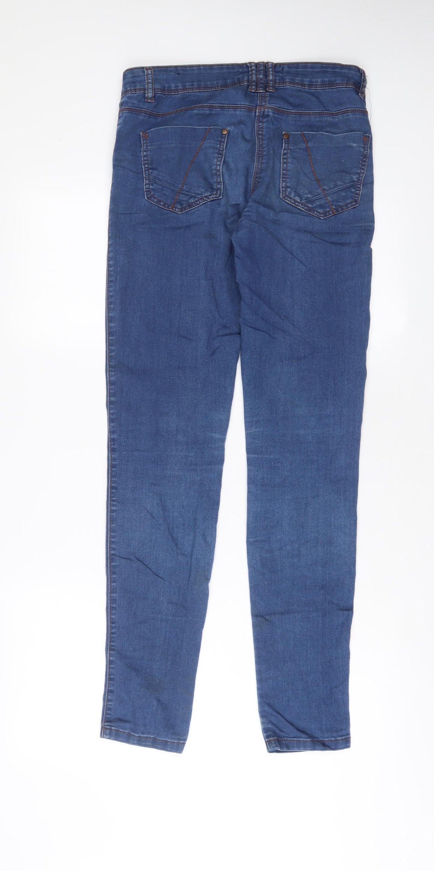 Womens UK Size 10 Crafted Regular Fit Skinny Blue Jeans