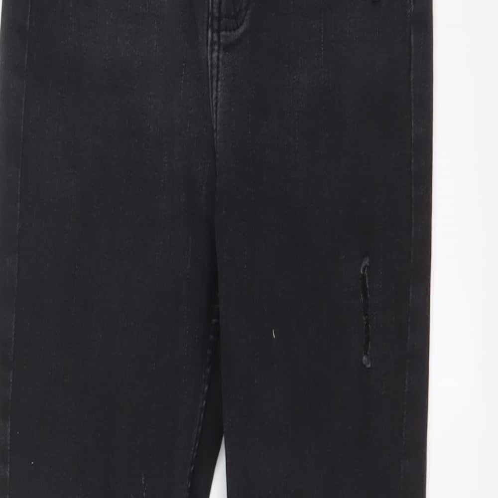 Denim & Co. Womens Grey Cotton Skinny Jeans Size 10 L28 in Regular Zip