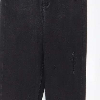 Denim & Co. Womens Grey Cotton Skinny Jeans Size 10 L28 in Regular Zip