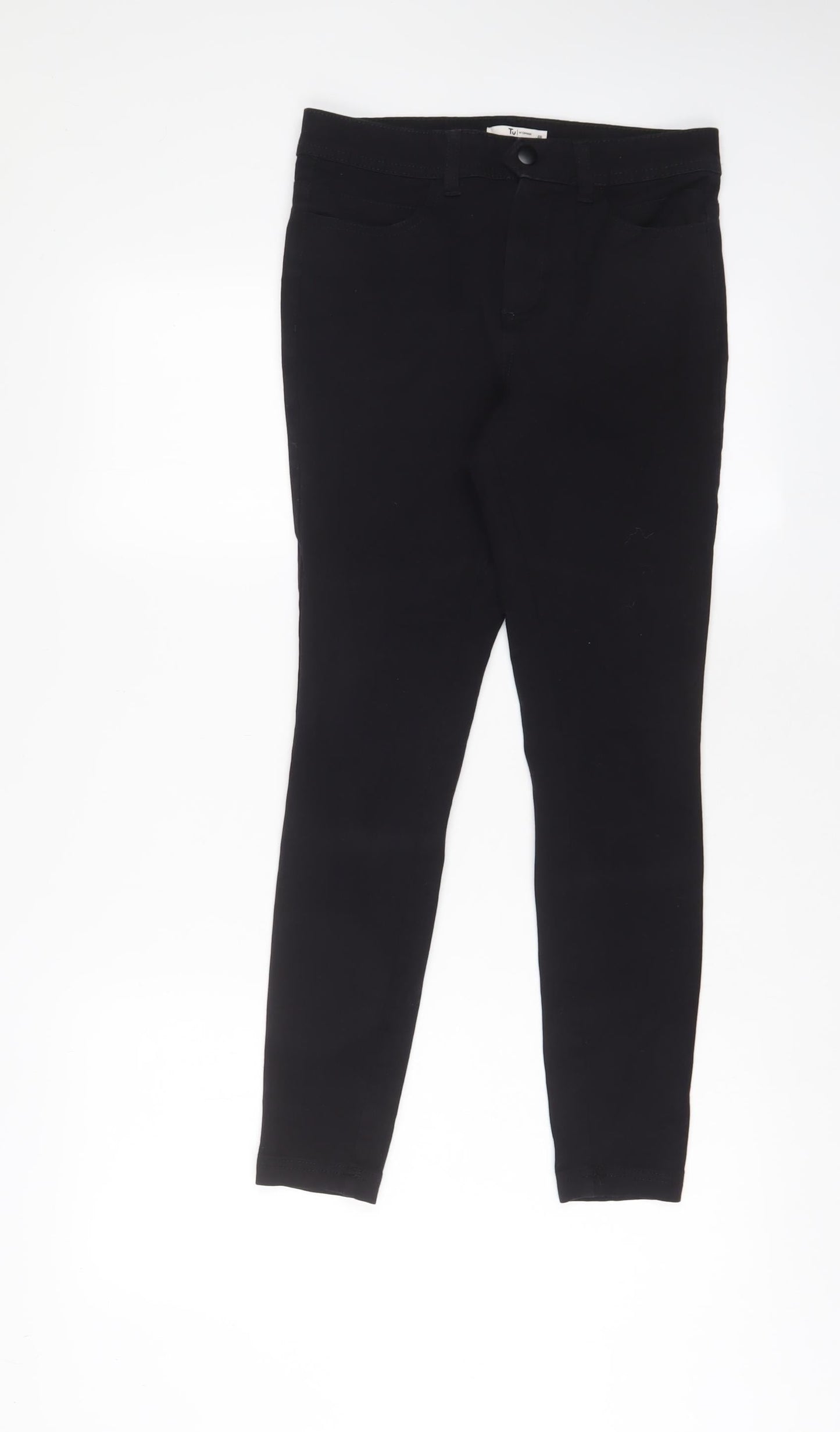 TU Womens Black Cotton Skinny Jeans Size 8 L26 in Regular Zip
