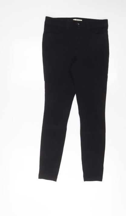TU Womens Black Cotton Skinny Jeans Size 8 L26 in Regular Zip