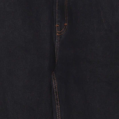 STEALTH Womens Black Cotton Straight Jeans Size 36 in L29 in Regular Zip - Short Leg