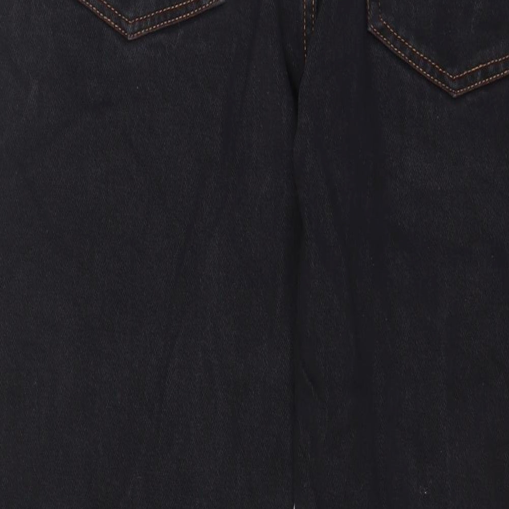 STEALTH Womens Black Cotton Straight Jeans Size 36 in L29 in Regular Zip - Short Leg