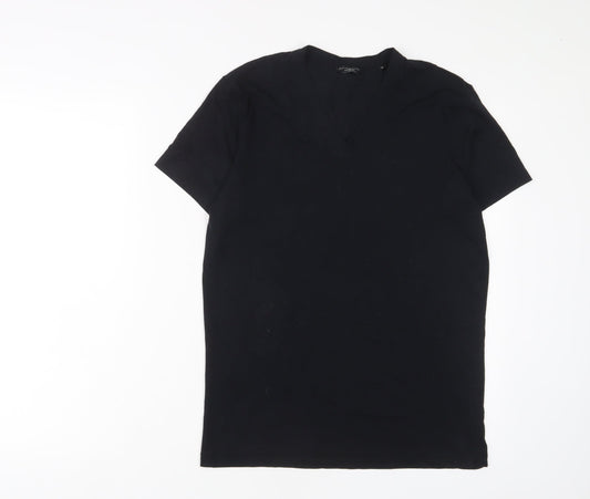 Autograph Womens Black Polyester Basic T-Shirt Size M V-Neck