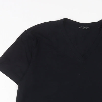 Autograph Womens Black Polyester Basic T-Shirt Size M V-Neck