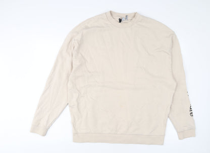 Mens UK Size L ASOS Beige Pullover Sweatshirt