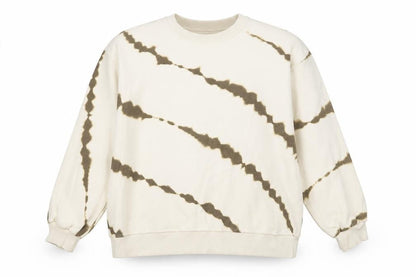 Zara Womens Beige Geometric Cotton Pullover Sweatshirt Size S Pullover