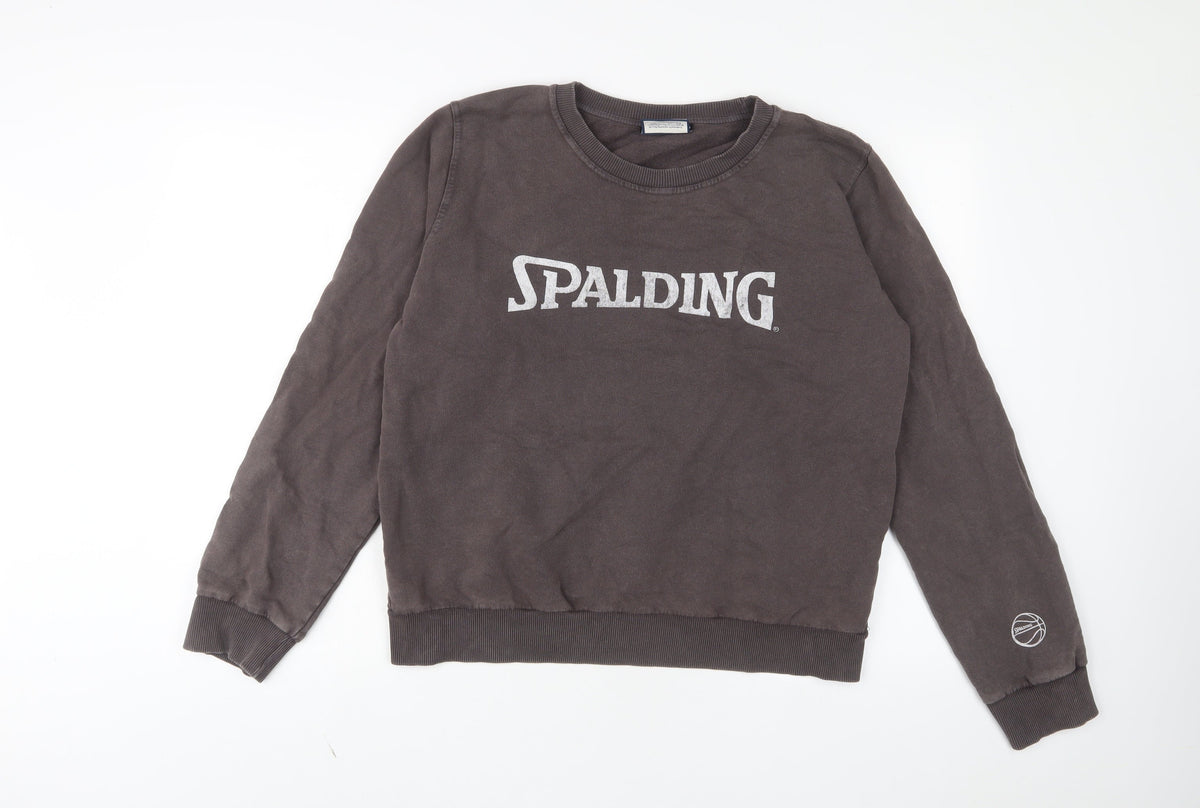 Zara Womens Brown Cotton Pullover Sweatshirt Size L Pullover - Spalding