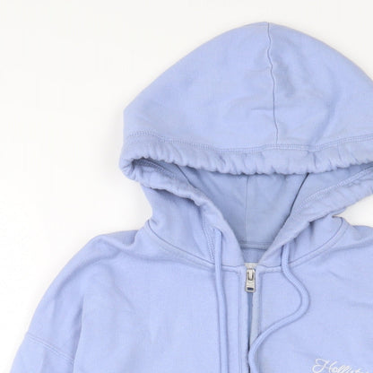 Hollister Womens Purple Cotton Pullover Hoodie Size 2XS Zip - Embroidered, Logo
