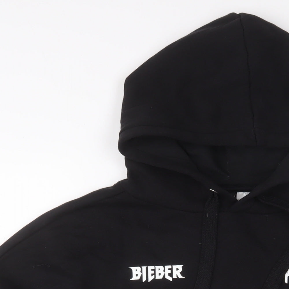 H&M Womens Black Cotton Pullover Hoodie Size M Pullover - Justin Bieber